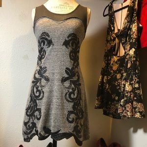 Miss Me Beaded Mesh Mini Dress